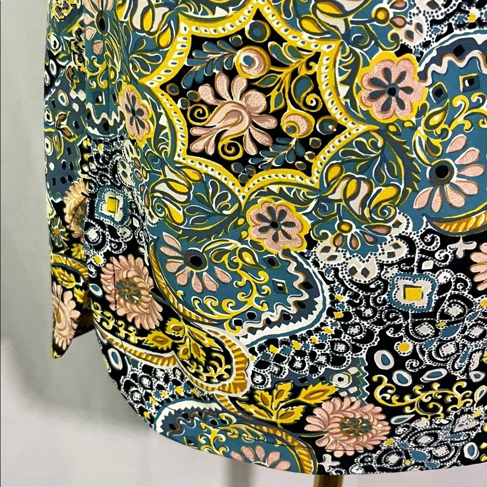 LOFT Multicolor Paisley Print Pull-On Skirt